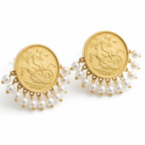 Antique Pearl Coin Earrings