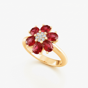 Crimson Blossom Ring